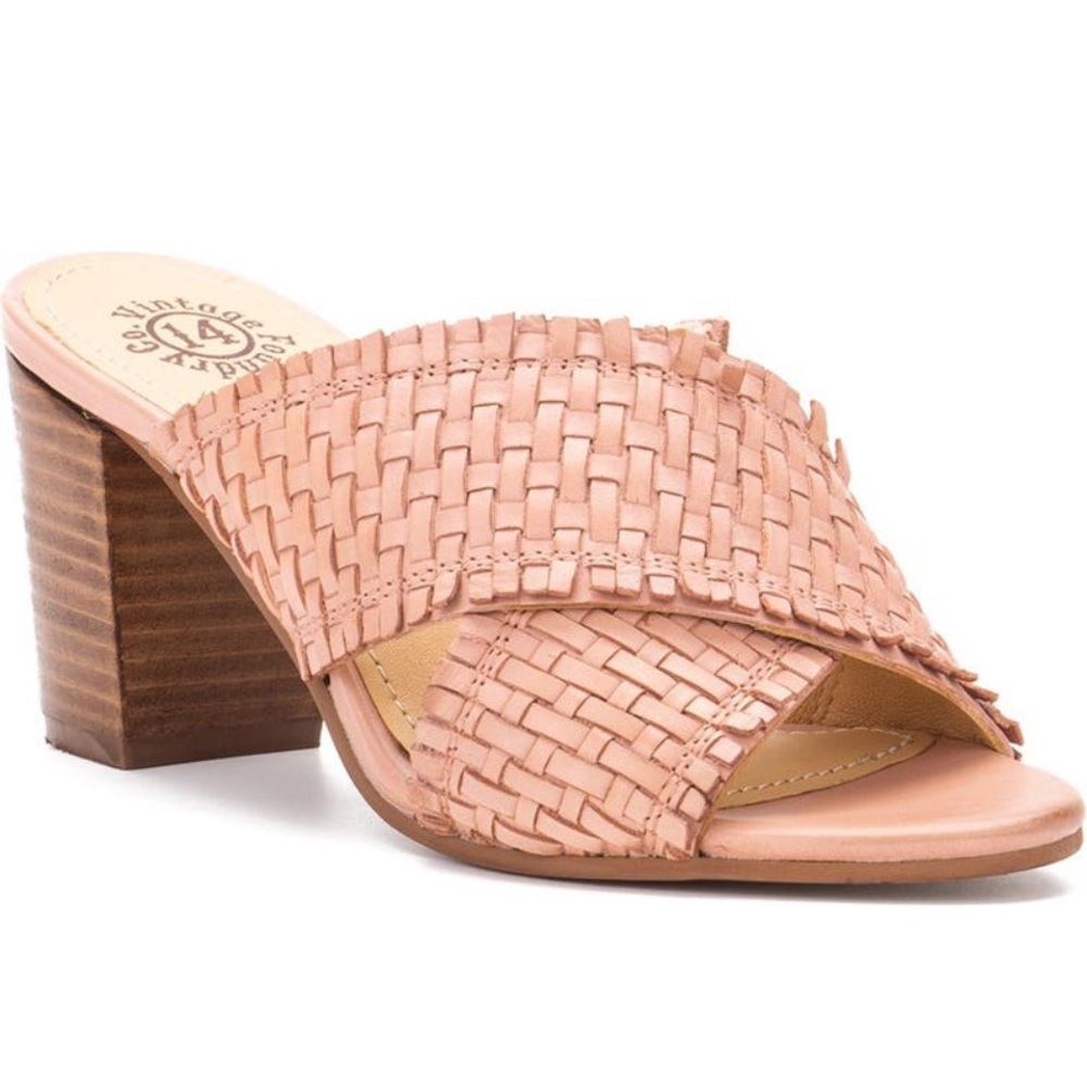 VINTAGE FOUNDRY β€οΈβπ₯ BLUSH COLOR WOVEN SANDALS NWT SIZE 8 - Picture 6 of 12